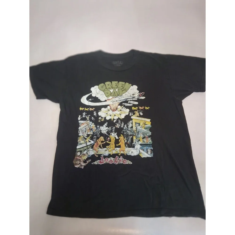 Green Day Dookie Album Cover Graphic T-Shirt Black Medium Short Sleeve Punk Rock